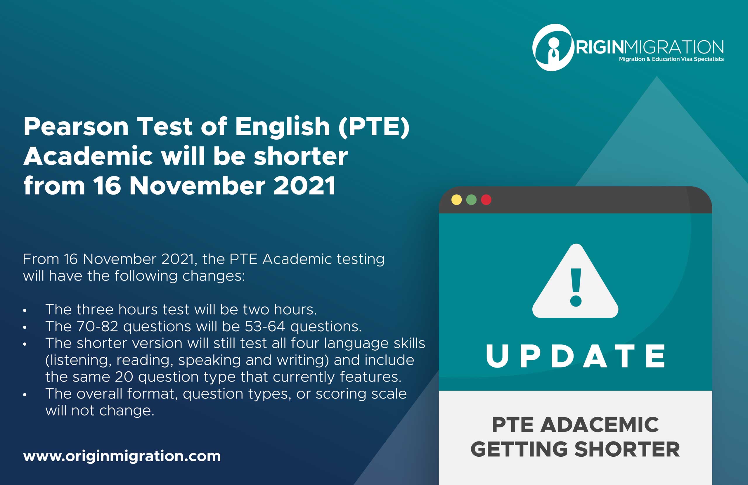 Pearson Test of English Academic test will be shorter from November 2021